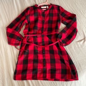 Childrens Place Plaid Dress black and Red
